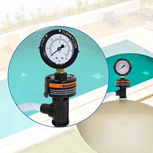 Tiroar 98209800 Válvula de alívio de ar manual com substituição do manômetro para piscina pentair e filtro de spa