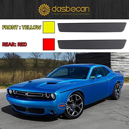 Dasbecan Smoked Amber Red LED Marcador lateral Compatível com 2015 2017 2018 2019 2020 Dodge Challenger substitui OEM 68195788AB