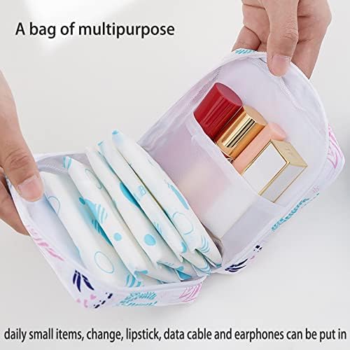 Bolsa de armazenamento de guardanapo portátil portátil portátil 2 pacote, bolsa de armazenamento menstrual da copo de amostra