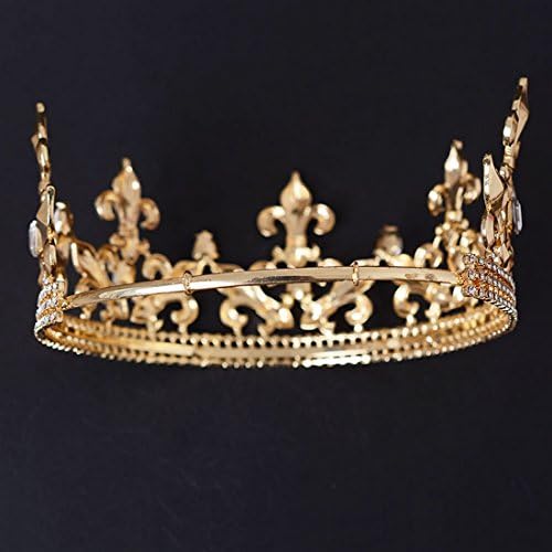 Coroa de Gold King Gold para homens Ajustável Coroa de Birthday Medieval Coroa de baile