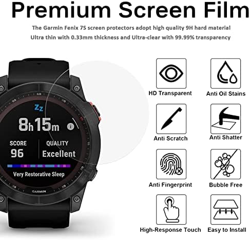 [4 pacotes] Miimall Compatível para protetor de tela Garmin Fenix ​​7S, 9H 2,5D CLEAR