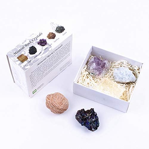 CXD -GEM Mineral Rock Crystals Gift Box Gemstone Healing Energy Stone Collection - Espécima de pedra irregular de forma