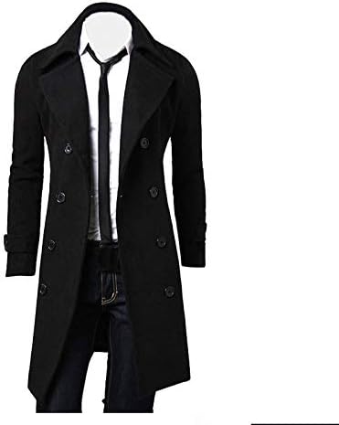 Jaquetas de inverno ymosrh mass homens magros e elegantes casaco de trincheira com casaco comprido com casaco comprido duplo