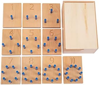 Adena Montessori Matemática Materiais 1-10 Counting Pegs - Game de números divertidos e educacionais para crianças pequenas