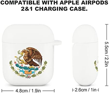 Brasão de armas do México. Tampa de choque protetor de silicone compatível com Apple AirPods 1/2 caixa de carregamento