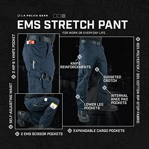 LA ENGENHO DE POLÍCIOS MENINOS MENINOS EMS PANT, calça de carga uniforme de EMT para homens, Primeiro Responder/Paramédico Trabalho/Pantagem de Utilitário