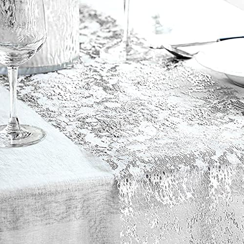 Miss Crafts Metalic Table Runner Mesh 29cm x 5 jardas de mesa de mesa para festas decorações de festas de festas Casamento