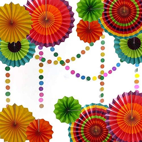 Hola Fiesta | Os fãs de papel florescem para celebração/casamento/aniversário/carnaval/decorações de festa de boas -vindas, arco