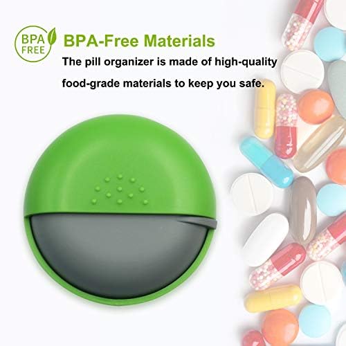 Organizador de comprimidos redondos, organizador de vitaminas BPA grátis, caixa de comprimidos de viagem portátil,
