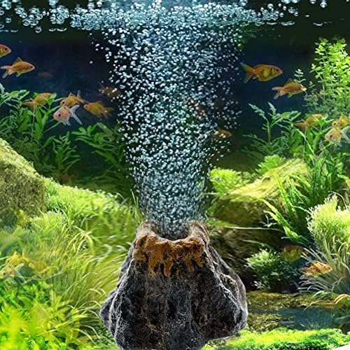 Zhuhw Tanks de peixes de paisagismo Vulcão Acessórios para aquários Aquários Ornamentos de aeração de aeração Bombas Bolhas de pedra Ferramentas de oxigenação