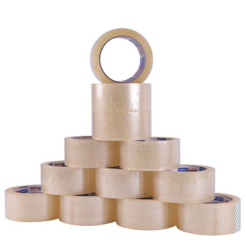 Ades Fita de fita de fita adesiva Fita de embalagem para caixas em movimento, 54,68 jardas por rolo de 1,88 polegada de espessura de 2,6 mil