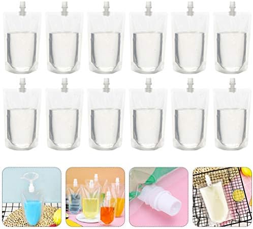 Tofficu 30pcs bebidas transparentes reutilizáveis ​​Viagem Viagem 250 ml Bolsa de água plástica Saco de água Só