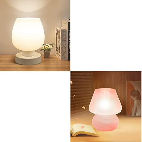 Lâmpada de mesa de controle de toque Onewish Opal e lâmpada de cogumelos premiáveis ​​rosa