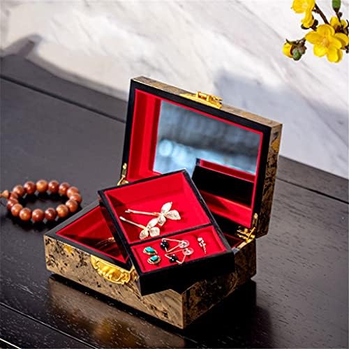 Mmllzel Jewelry-Box Storage Vintage de estilo chinês com bloqueio de armazenamento de organizador de decoração para casamentos