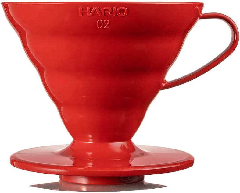 Hario VDR-02R V60 DRICA DE CAFÉM TRESPARENTE, 02, RED, CATRO DE CAFÉ para 1-4 xícaras