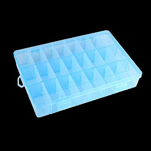 ANNCUS 24 Slots Slots Caixa de armazenamento azul de plástico Caixa de armazenamento transparente Organizador de escritórios