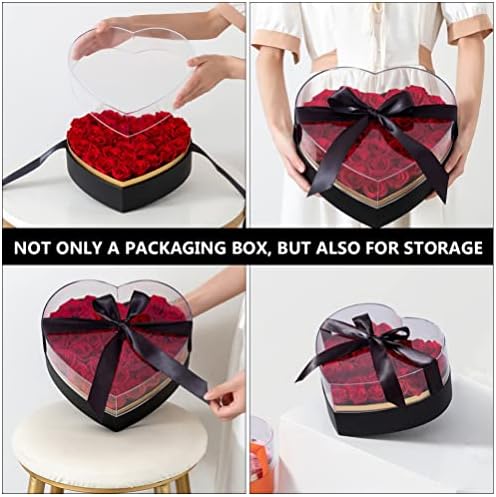 Kisangel 1pc I Love You Boxes for Flowers Caixa de flores em forma de coração vazia Caixa de embalagem de presente de namorado com