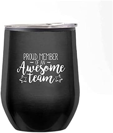 Cheersville 10 pacote de aço inoxidável Tumblers de vinho com tampa - Black metálico - Motivação de funcionários e equipes Integração do novo presente de aluguel