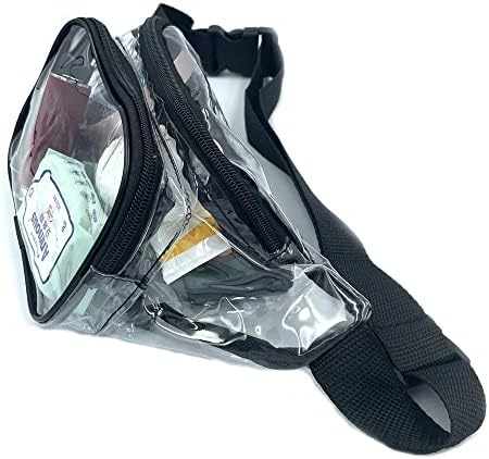 Clear Fanny Pack, Pacote de cintura aprovado pelo estádio, pacote de quadril à prova d'água com cinta ajustável para