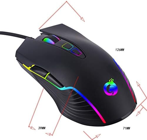 Mouse de jogos para instrumentos handa USB Wired RGB Backlight Marquee Macro Definição Mouse para Laptop OfficeACC Games Rato