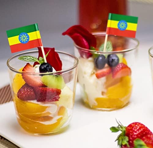 JBCD Etiópia Bandeira de dente da Etiópia Mini bandeiras de tampo de cupcakes pequenos