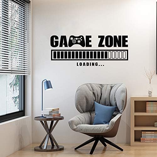 Game Zone Carregando decalques de parede, adesivos de parede de videogame, design de arte removível para jogadores decoração de parede mundial para meninos quartos em casa paredes de quarto decoração de fundo