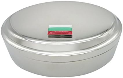 Bulgária Bandeira Pingente Oval Tinket Jewelry Box