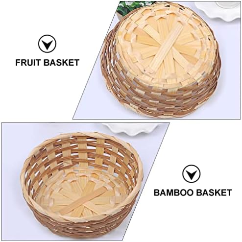 Didiseaon Bamboo Passa de tecido 3pcs Cesta de cesta de pão artesanal redonda cesta de armazenamento de tigela vegetal para a cozinha quarto quarto