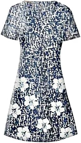 Mulheres vestidos casuais, RESS para mulheres fofas de manga curta Floral V Casual Casual Fit Fit Dress Dress Mini Vshirt