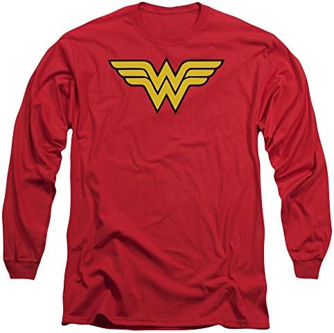DC Comics Wonder Woman Logo Camiseta adulta de manga longa, XX Large Red
