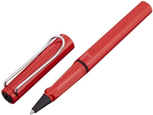 Lamy l316 caneta esferográfica, à base de água, safari, vermelha, 5,6 x 0,5 polegadas
