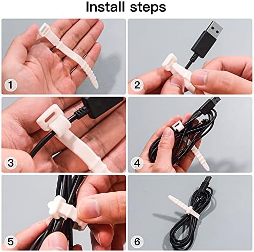 PZOZ Reutilable Cable Zip, 4,5 polegadas elásticas de silicone elástico Cordão Organizador de tiras de gerenciamento de