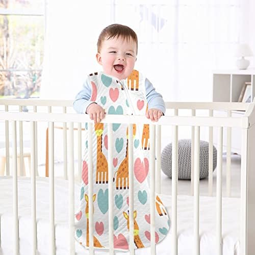 Vvfelixl Sack Sack para bebês recém-nascidos, cobertor adorável para bebê girafa, saco de dormir de transição para bebês, traje de sono para criança 12-24 meses