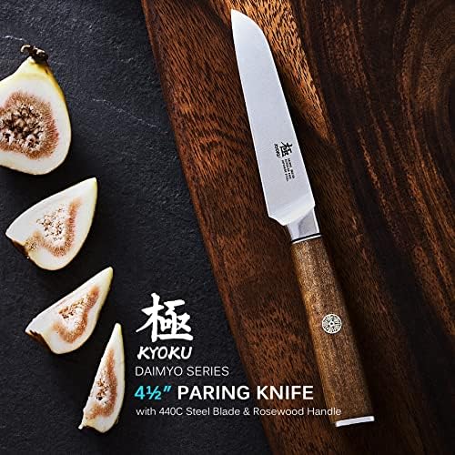 Kyoku Daimyo Series 5 Facas de bife serrilhado, faca de faca de faca de 6 + 4,5 polegadas