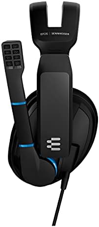 EPOS Sennheiser GSP 300 fone de ouvido de jogos com microfone de cancelamento de ruído, almofadas de ouvido de memória confortável e flip-a-muta e confortáveis, fones de ouvido para PC, Mac, Xbox One, PS4, Nintendo Switch e smartphone compatíveis.