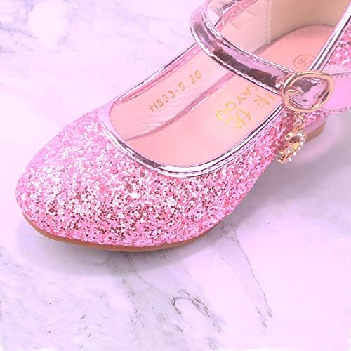 Alfeligância Girls Flats Sparkle Party Mary Jane Princess Dress Shoes