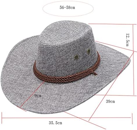 Solid Solid Casual Summer Western Fashion Cowboy Sun Hat Wide Brim Travel Fashion Sun Cap