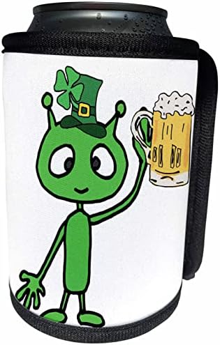 3drose engraçado verde martiano em chapéu shamrock bebendo cerveja St. - LAN RECER BRANGE