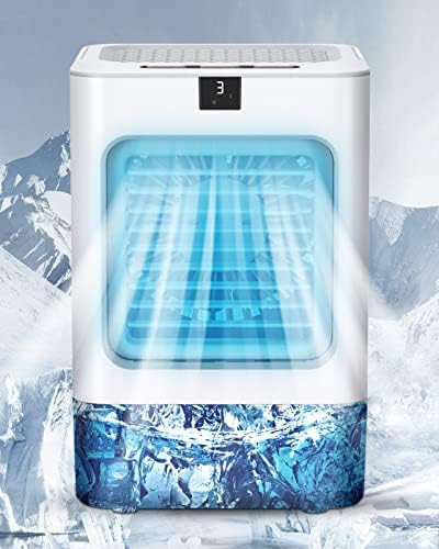 Fã de ar condicionado portátil, 700 ml de refrigerador de ar evaporativo, 7 cores Luz 3 velocidades pequenos ar condicionado