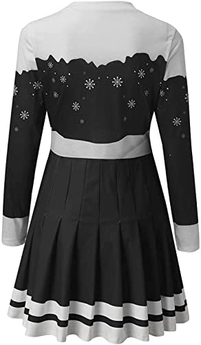Vestido casual de Feliz Natal para Mulheres 2022 Moda de Natal Flowy Mini Dress Fall Fall Sleeve Dress for Women