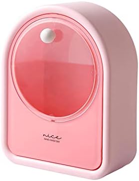 Caixa de armazenamento Zesbee: Caixa de cosméticos de flip rosa montados na parede