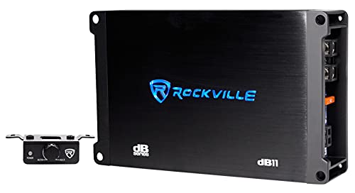 Rockville DB11 1400 watt pico/350 watt rms mono 2-ohm amplificador de carro e remoto de baixo