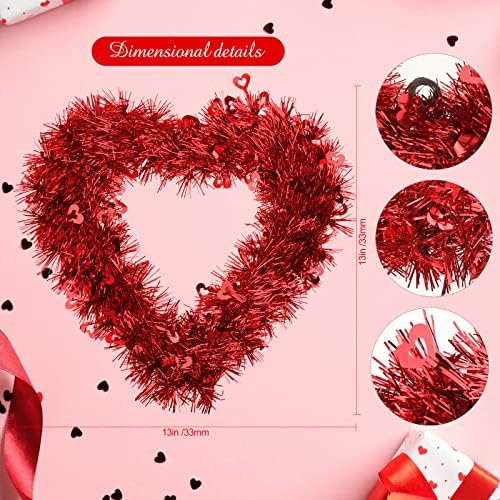 HOAF DIA DO Dia dos Namorados Decoração do coração, Garland em forma de coração vermelho para o dia dos namorados