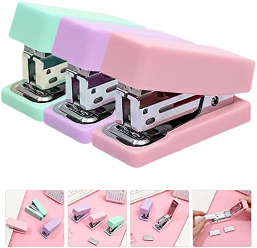 OPERITACX STAPLES 3PCS MINI STAPLER MANUAL MANUAL MANUAL STAPLERS STAPLERS DE Mesa Portátil para o escritório Supply Supplies Stapler pesado grampeador pesado grampeador pesado Fita Clare Fita Clear Fita