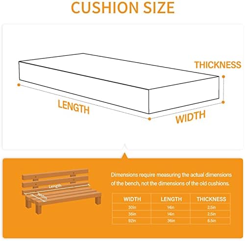 Almofadas de bancada Rulaer, almofada de bancada de tamanho personalizado para móveis internos/externos, almofadas de assento