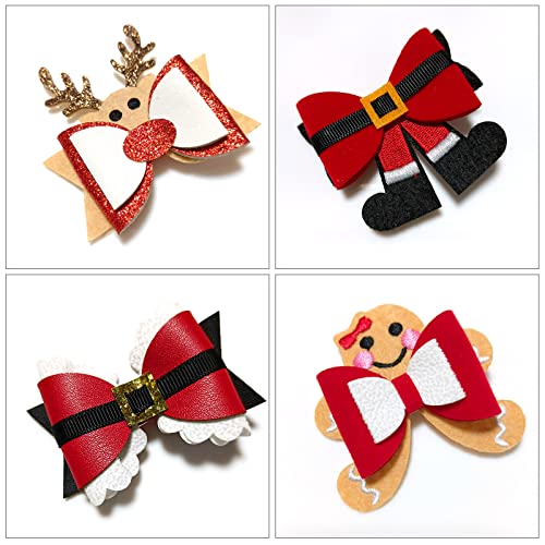 Christmas Clips Kit Criança meninas de férias de férias Xmas Barretas de barretas meninas Glitter Glitter Santa Antler Gingerbread