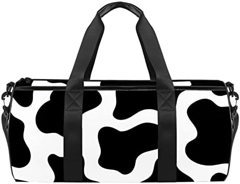 Mamacool Cow Print Duffel ombro de transporte de bolsa de lona de lona para ginástica para o Weekender de viagem de dança esportiva