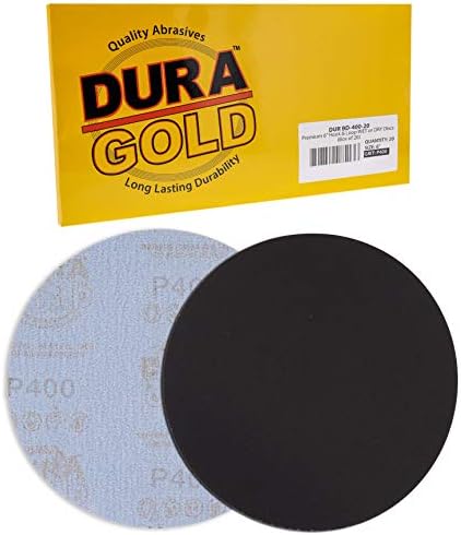 DURA -GOLD Premium 6 Discos de lixamento úmido ou seco - 400 Grit - Discos de lixa de alto desempenho com apoio de gancho e loop,