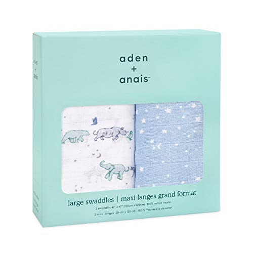 ADEN + ANais Swaddle Blanket, Boutique Muslin Cobertors para meninas e meninos, bebês recebendo swaddles, conjunto ideal de recém