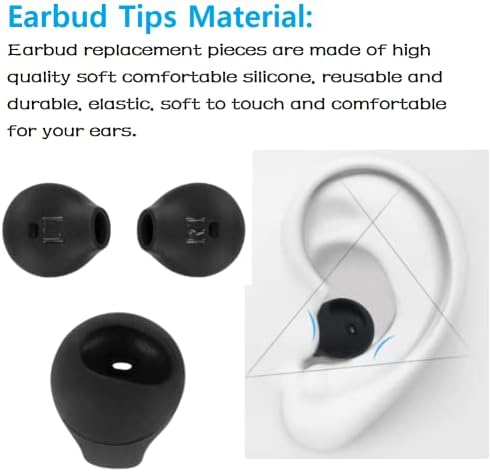 Earbud cobre as pontas de silicone géis de orelha compatíveis com a Samsung Galaxy Note 5/Nota 7/S7/S6/S6 Edge/Nível U Earbuds ， 10 pares pretos